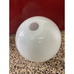 Unique Round Art Glass Bud Vase 8” Diameter Round Sphere Orb With White Inside